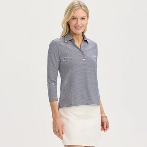 Renwick 3/4 Sleeve Cotton Polo